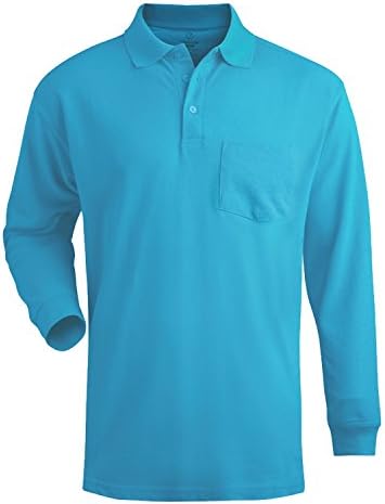 LogoUp Men's Edwards Long Sleeve Pique Pocket Polo
