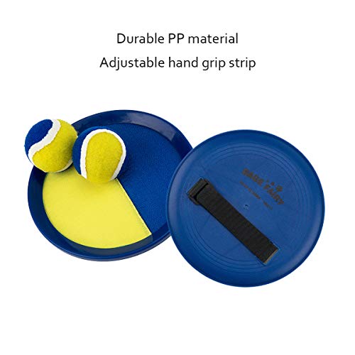 Babe Fairy Catch Ball Toss Paddle Game Set 2 Paddle,2 Balls 1 Storage Bag Kids & Adults, Outdoor Indoor (Dark Blue/Yellow)