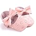 Voberry Baby Girls Stripe Bow Shoes Toddler Princess Flat Leather Moccasins (12~18Month, Pink)