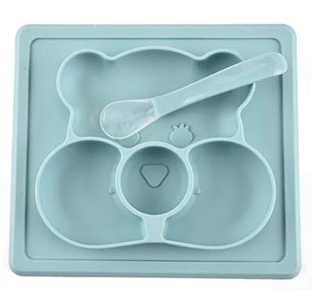 NIL KANTH - Baby Placemat Silicone Feeding Plate for Toddlers, Easily Wipe Clean (Blue)