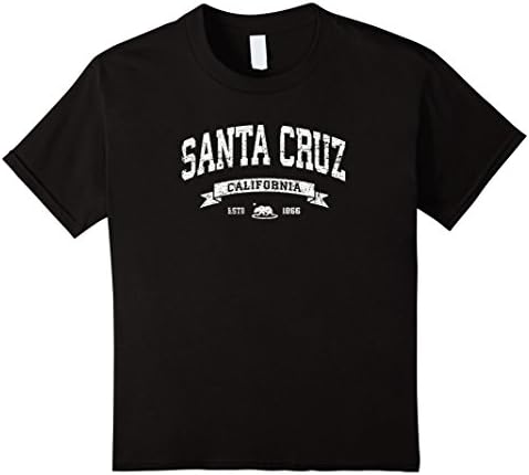 Kids Santa Cruz California CA T-Shirt Distressed Vintage Tee  12 Black