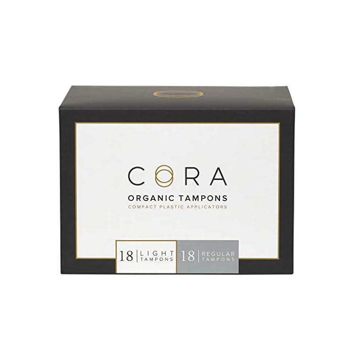 Cora Organic Applicator Tampons | Light/Regular Absorbency | 100% Cotton Core, Unscented, BPA-Free Compact Applicator…