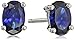 Amazon Collection Sterling Silver 6x4 Oval Gemstone Stud Earrings