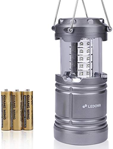 Ledova Ledランタン 電池式 単三電池付属 キャンプランタン アウトドア ライト 折り畳み 吊り下げ 小型 軽量 Ipx4 防水仕様 防災 災害用 非常用 停電 グッズ q 釣り 登山 夜釣り ハイキング