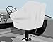 Sun-Protect Marine Canvas Boat Seat Cover, White Weather Resistant Fabric Protects Captains Chair from The Elements