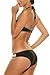 Memory baby Womens Two Pieces Bathing Suit High Neck Swimsuit Bnikini Set Padding Swimwear (S, Black)