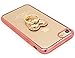 Bastex iPhone 7 Case, Ultra Thin Clear Luxury TPU Rose Gold Bumper Case Cover with Attachable Heart Diamond Ring Holder for Apple iPhone 7