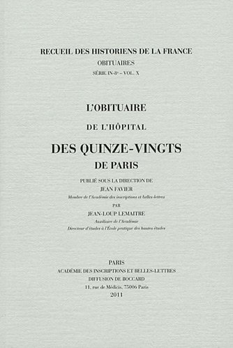 L' obituaire de l'hôpital des Quinze-Vingts de Paris