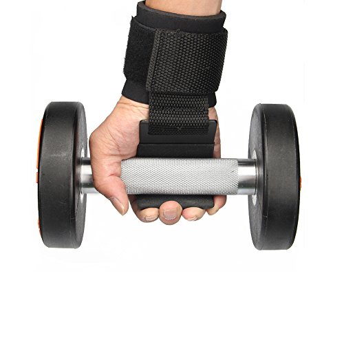 Kingbra Power Weight Lifting Hooks - Weightlifting Strap Hooks with Non-Slip Coating and Cushioned Wrist Wrap for Gym Training Workout Like Deadlift & Shrugs - Comes in Pair