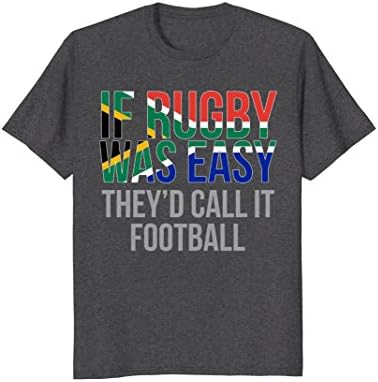 Mens Funny South Africa Rugby T Shirt - South African Rugby Shirt Large Dark Heather