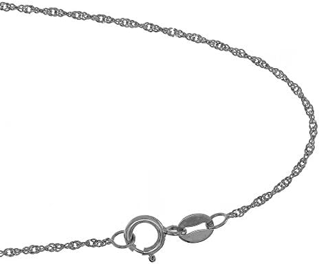 10k Solid Gold Yellow Or White 1.5 mm Singapore Chain Anklet, Spring Ring Clasp - 9" 10"