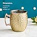 VonShef Moscow Mule Mugs Set of 4 Gold Hammered Effect Barrel Style 16oz Glasses With Gift Box