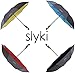slyki Inverted Umbrella Artistic and Limited Edition Designs-Double Layered Reverse Colorful Rain Umbrella – Durable Inside Out Waterproof and Windproof No Drip Protection with A Dry Sleeve Case