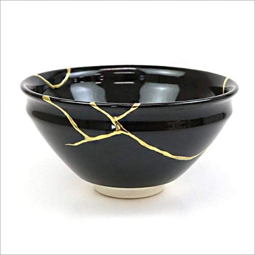 Tenmoku Tea Bowl Kintsugi Style Kyo Ware Matcha Chawan Tea Bowl by Ryoji Nakamura