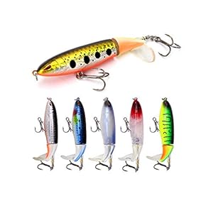 Fdswuzf 5pcs Flottant Leurre De Pêche Ensemble, 10cm Crochet De Pêche Flottant Queue Tournante Pêche Appât Appât…