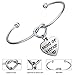 FEELMEM Bridesmaid Jewelry Bridesmaid Gifts- Simple Love Knot with Heart-shaped Engraved Message Charm Bangle Bracelet- Personalized Wedding Wishes Gift for women Girl(Maid of Honor)
