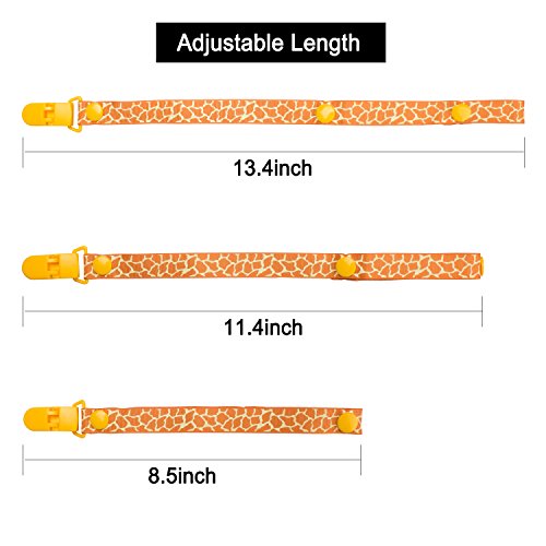 Pacifier Clip Pacifier Holder, Amariver 10 Pack Adjustable Baby Pacifier Teething Toy Holder Pacifier Clips for Boys Girls, Set of 10