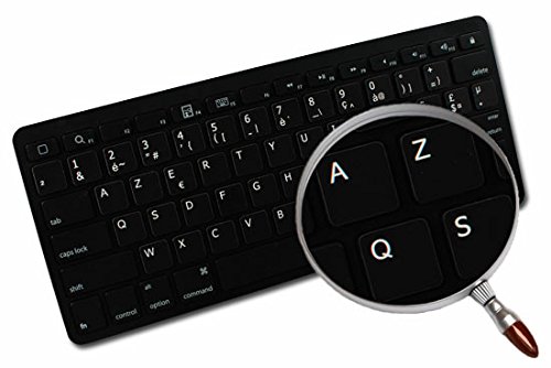 ITALIAN NON-TRANSPARENT KEYBOARD DECALS BLACK OR WHITE BACKGROUND (15x15) FOR DESKTOP, LAPTOP AND NOTEBOOK (Black Background)