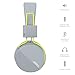 Kanen I39 Headphones On ear Foldable Noise Isolating Headsets with Mic and Remote for Kids Adults （Green）
