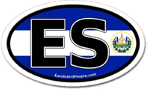 El Salvador ES Flag Car Bumper Sticker Decal Oval