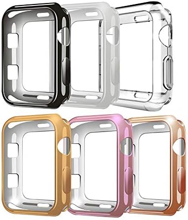 [6Pack] Compatible with Apple Watch Case 38mm,TPU Protective Case Scratch-Resistant Bumper Compatible for Apple Watch Series 3 Series 2 Series 1 Edition Sport (6Pack, 38mm)