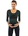 PattyBoutik Mama 2in1 Style 3/4 Sleeve Nursing Maternity Tunic (Dark Green M)