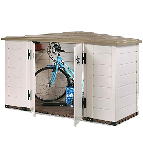 NOOR Mülltonnenbox Evo 200, 1930 L, 212 x 88 x 133 cm, Beige/Taupe I Moderne Gartenbox für Poolfilteranlagen I… – Bild 3
