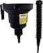 LUMAX LX-1613 Black 1-1/2 Quart Multi-Purpose Combination Funnel with Flex Spout. Ideal for Auto, Marine, Farm, Fleet uses. Perfect for Any Oil Change, Power Steering.