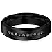 Jstyle 8mm Titanium Rings for Men Wedding Engagement Band Black CZ Cool Size 7-14