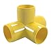 FORMUFIT 3/4” 4-Way Tee Furniture Grade PVC Fitting in Yellow, Made in USA, UV-Resistant, Impact-Proof, 1.050” Actual Socket Diameter (Pack of 8) - F0344WT-YE-8