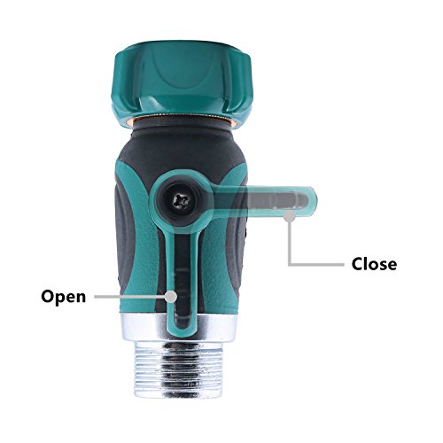 cozyou Garden Hose Shut Off Valve Connect Outdoor Spigot Faucet Sprinkler with 6-Pack Washers
