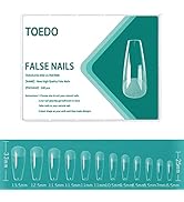 TOEDO Soft Gel Full Cover Nail Tips Kit for Soak Off Nail Extensions, 240Pcs PMMA Clear Long Coff...