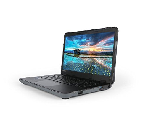 MAX Cases Extreme Shell for Lenovo N24, Dual Layer Protective Shell, Shock & Impact Protection for All Edges, Pop Up Feet for an Ergonomic Typing Angle, Translucent Finish - Gray.