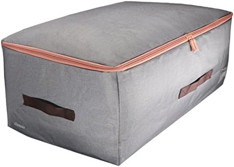 Foldable Under Bed Bag Sturdy Soft Side Storage Organizer Space Saver Bag with Handles Moistureproof Container for Bedding, Duvets, Comforters, Blanket, Clothes, Pillows