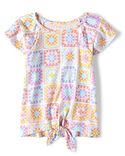 The Children's Place Girls' Short Sleeve Tie Front