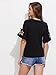 Floerns Women's Embroidered Bell Sleeve Summer T Shirt