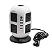 YCIND Tower Power Strip Surge Protector Extention Cord 8 Outlets Plugs and 4 USB Ports 2500W/10A 6 Feet Heavy Duty Extension Cord for Home Office, White