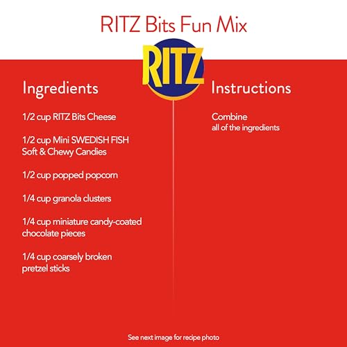 RITZ BITS CHEESE AND SPICY QUESO CHEESE SANDWICH CRACKERS VARIETY PACK, SNACKS FOR KIDS AND ADULTS, LUNCH SNACKS, 12-3 OZ BAGS