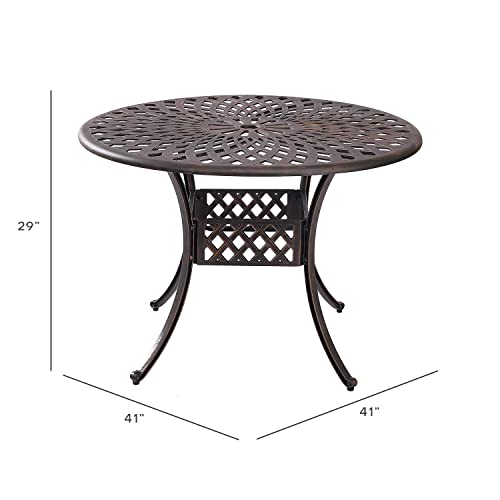 Kinger Home 5Piece OilRubbed Bronze Patio Set, Cast Aluminum Patio