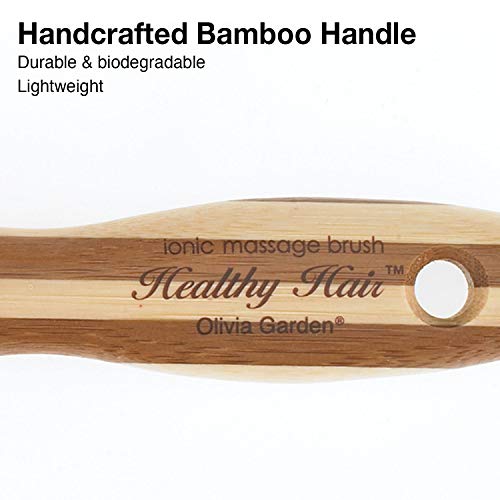 Olivia Garden Healthy Hair EcoFriendly Bamboo Ionic Massage Hair Brush