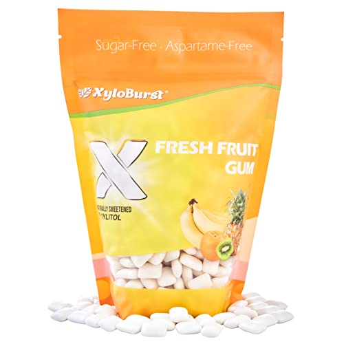 XyloBurst 100 Xylitol Gum, Fruit Gum, 500 Count Jar, Natural Chewing