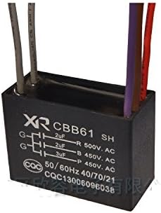 Longdex CBB61 Ceiling Fan Capacitor Fan Ceiling Motors Electric Supplies Speed Regulating Capacitor 50/60Hz Capacity 2uF + 2uF + 3uF 5 Wires : Office Products