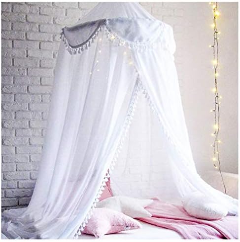 Kids Baby Dome Bed Canopy Bedcover Netting Curtain Fly Midge Insect Cot Mosquito Net - 240cm /94.5inch (White-A)