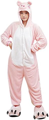 Adstry Cosplay Kigurumi Pajamas Sleepwear Costume Homewear Lounge Wear 13 Pink Pig L