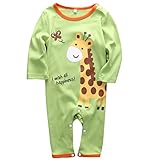 Infant Boys Girls Animal Pattern Print Long Sleeve Romper Onesie for 0-18months (S(0-6months), Green)