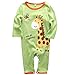 Infant Boys Girls Animal Pattern Print Long Sleeve Romper Onesie for 0-18months (S(0-6months), Green)