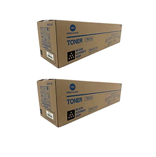 Konica Minolta A3VU130 TN711K OEM Toner Cartridge 2 Pack, 47200 Page-Yield Per Ctg, Black