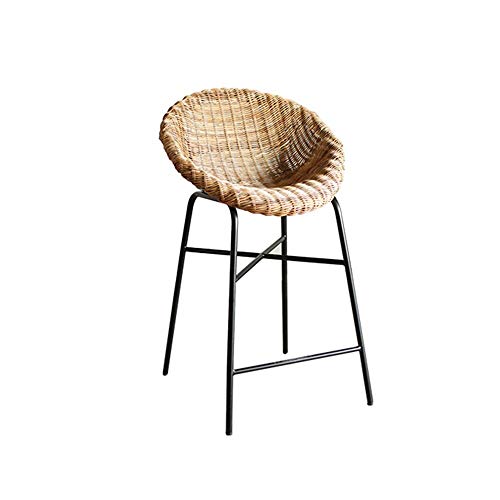 Bar Rattan Chair, Creative Rattan Bed/Home Bar Chair, Hand-woven High Stool, Chair Size: 41x33x90cm (Size : A 41x33x90cm)