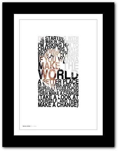 MICHAEL JACKSON - Man In The Mirror - A3 song lyric typography poster art limited edition print #22