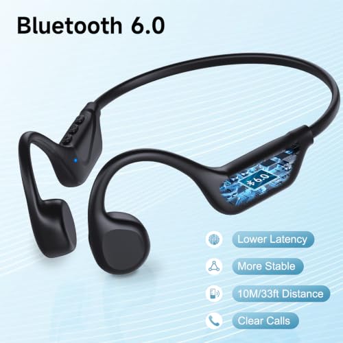 isightguard Bone Conduction Bluetooth 6.0 Headphones IPX5 Waterproof Open Ear Bone Conduction Earbuds, 10 Hours Battery Life, Wireless Bone Headset for Sports Cycling Running